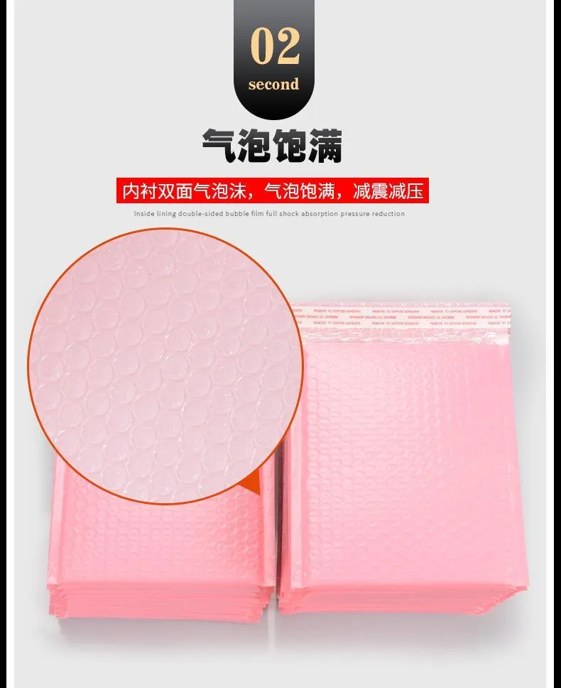 ギフトラップ10 20 パッケージ用バブルメーラー用ピンクバルクシールフィルムバッグ