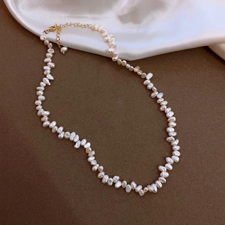 Coreano venda moda jóias natural irregular de água doce colar de pérolas elegante estudante feminino diário clavícula colar1964972