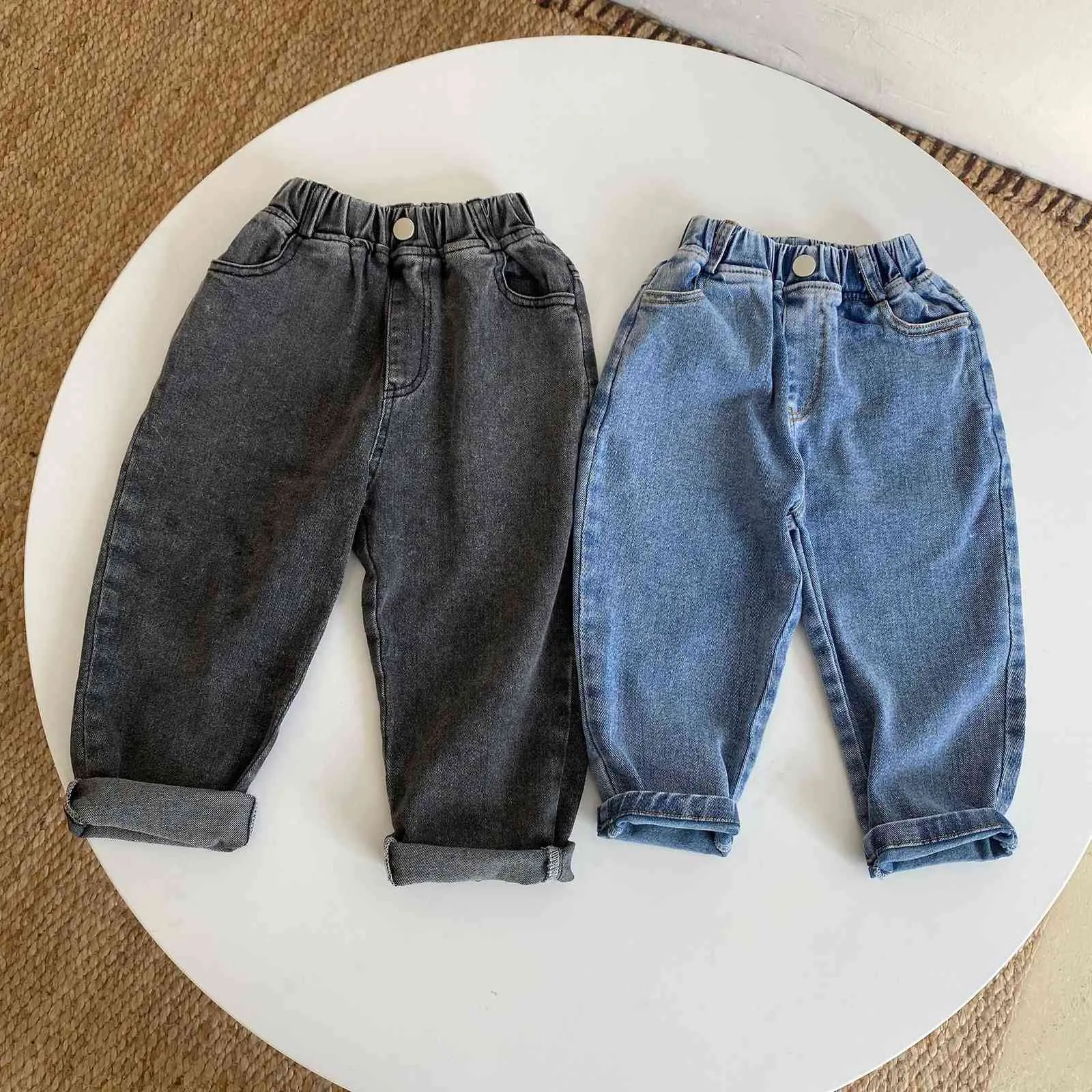 Garçons et filles Spring Cotton Elastic Casual Jeans 2-6 ans Enfants All-Match Denim Pantalons Enfants Bas 210708