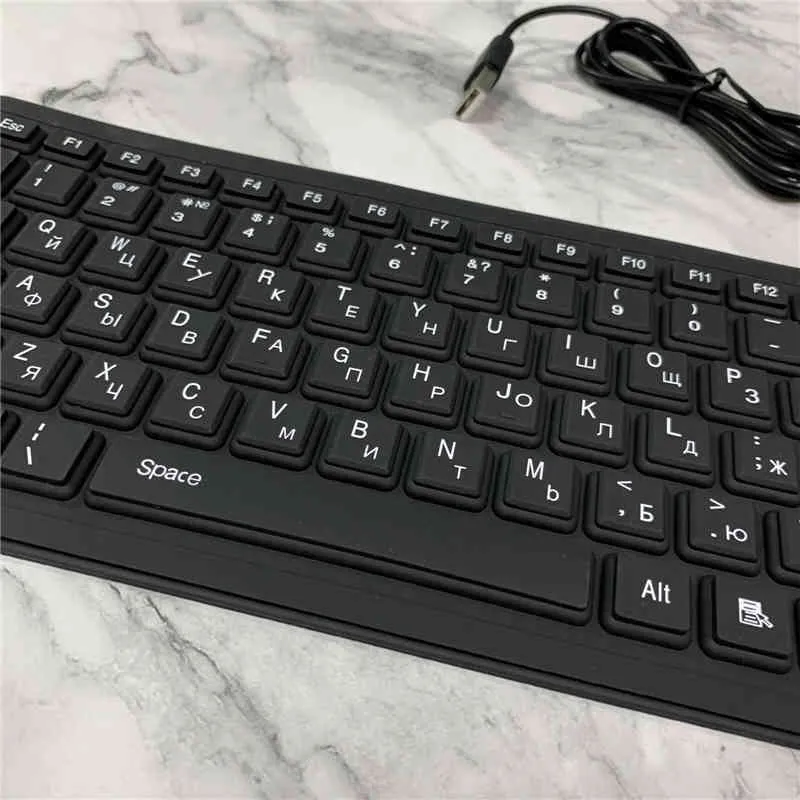 Russe/français/coréen/arabe silicone souple 104 touches pliable étanche clavier filaire Flexible PC de bureau ordinateur portable