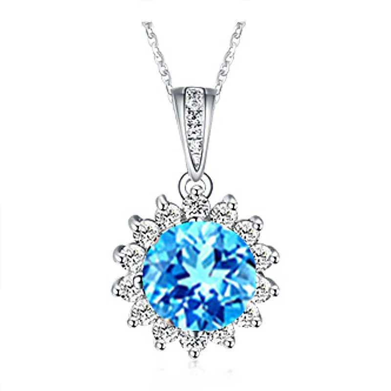 Colliers pour femmes en cristal pendentif pétale amoureux PLAQUÉ or 18 carats chaîne de clavicule soleil simulée or plaqué argent