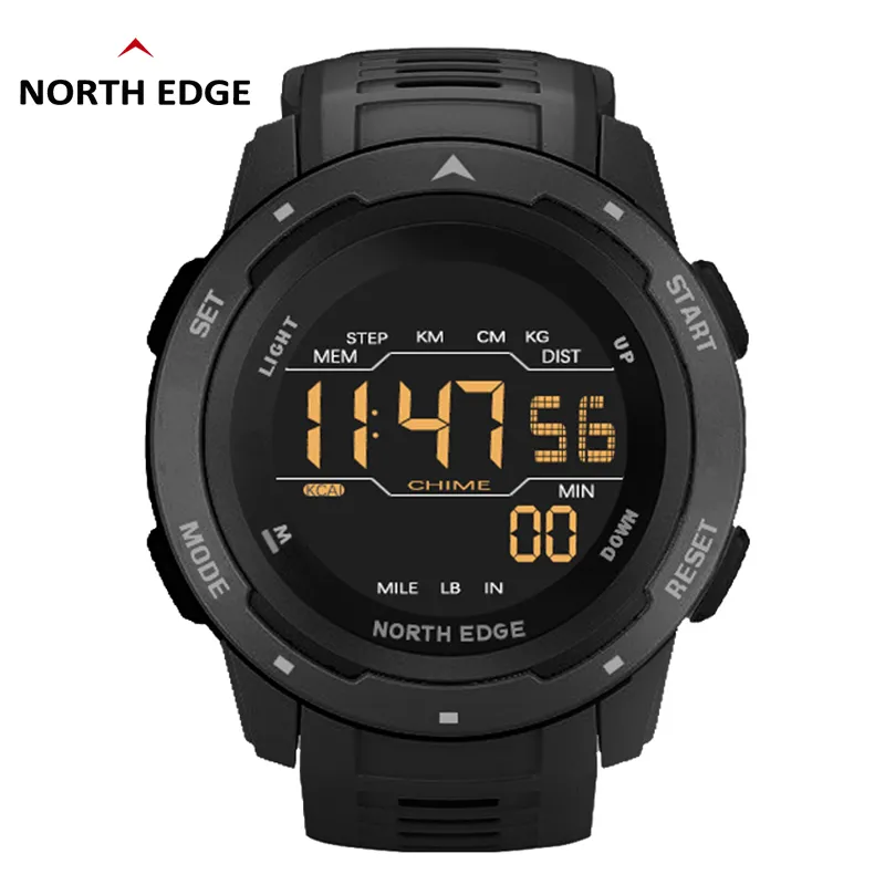 North Edge Men Digital Watch Sporty męskie ES Dual Time Sportomat Alarm Waterproof 50m Wojskowy 2202122800