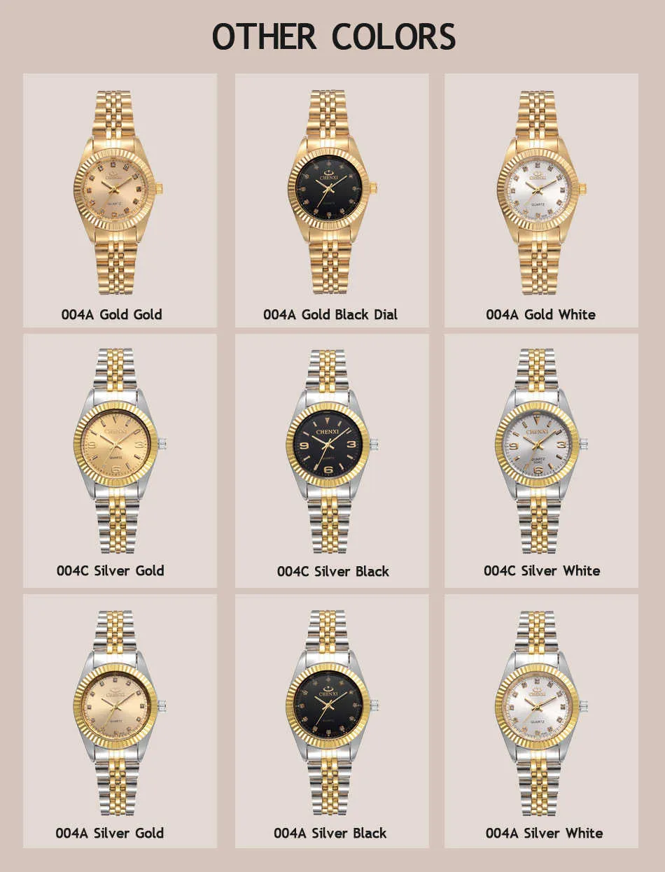 CHENXI женские золотые, серебряные классические кварцевые часы, женские элегантные часы, роскошные подарочные часы, женские водонепроницаемые наручные часы 210720262U