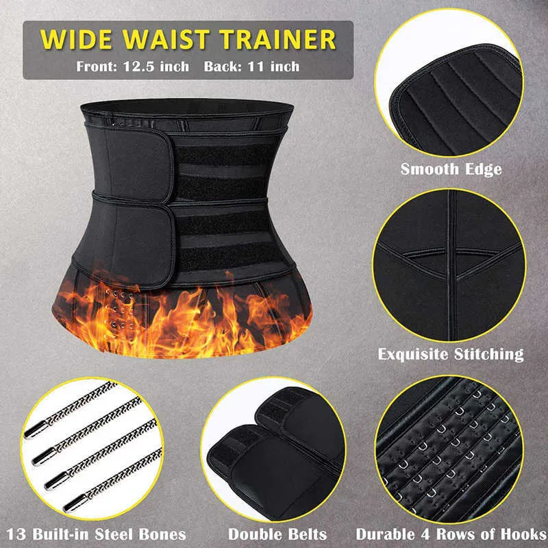 Kadın Bel Eğitmen Korse Zayıflama Kemer Vücut Şekillendirici Cincher Neopren Sauna Ter Shapewear Karın Fitness Zayıflama Kemeri Faja X0713