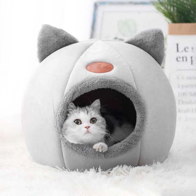 Deep sleep comfort in winter cat bed little mat basket small dog house products pets tent cozy cave beds Indoor cama gato 211006