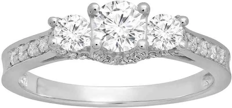 3 Stone Engagement Ring 925 Sterling Silver Ringar för Kvinnor Årsdag Ring Bröllop Ringar Silver 925 Smycken 220209