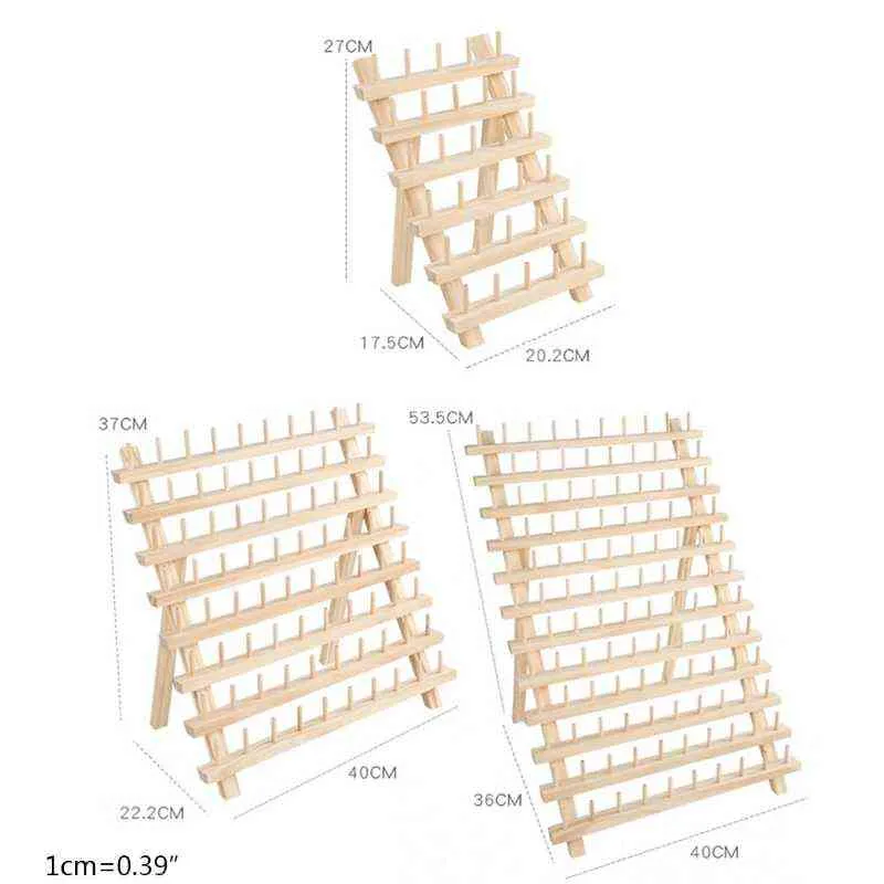 Składany uchwyt drewniany 30/80/120 szpule do szycia haft do szycia Rack Organizator Wall Wiszące Rożki Stojak Robótki 211112