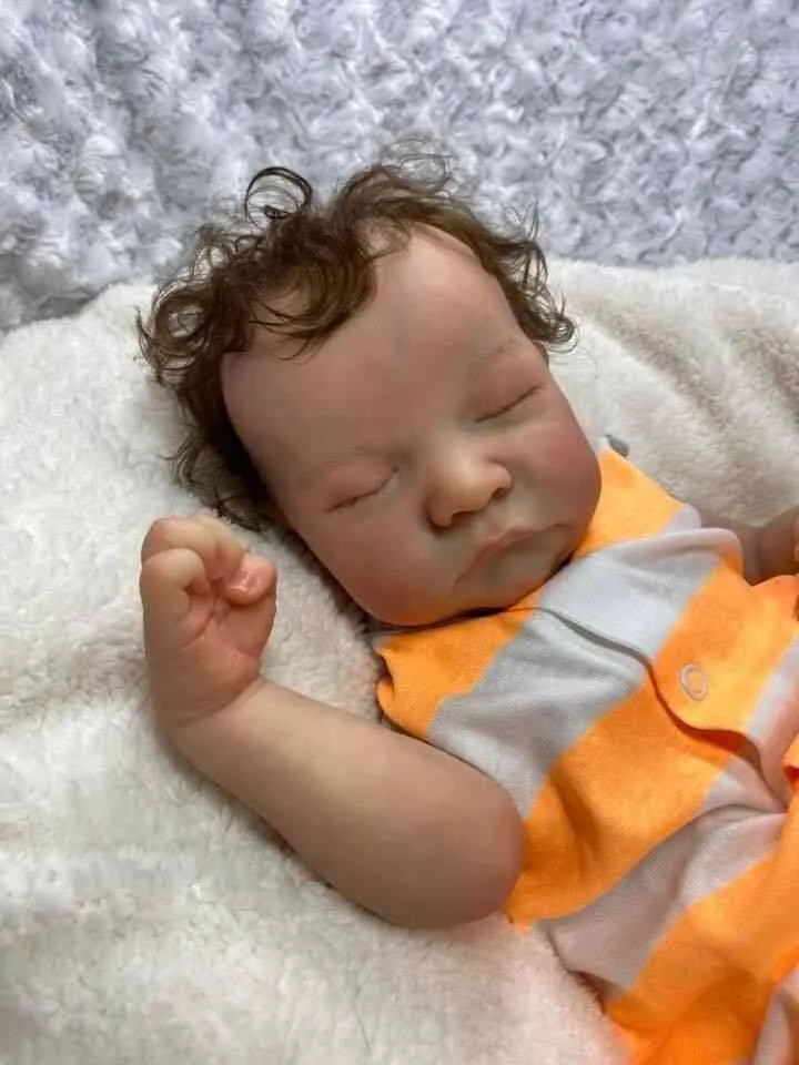 NPK LEVI Reborn Baby Doll Award 어린이 인형 현실적인 손으로 그린 ​​진짜 소프트 터치 수집 가능한 48 cm2563
