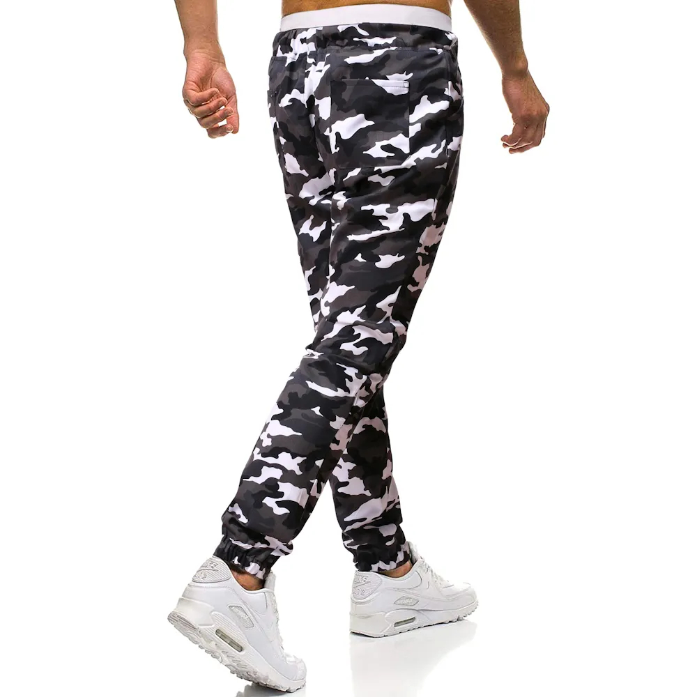 Stile Camouflage Männer Hosen Kordelzug Elastische Taille Cargo Hosen Sport Fitness Strand Streetwear Herren Kleidung Casual Hosen für Männer