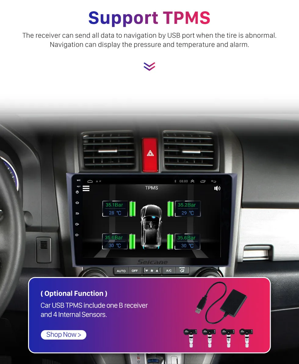Android 10.0 2Din lecteur dvd de voiture Radio Quad-Core WiFi HD écran tactile multimédia pour Honda CRV 2006 -2011