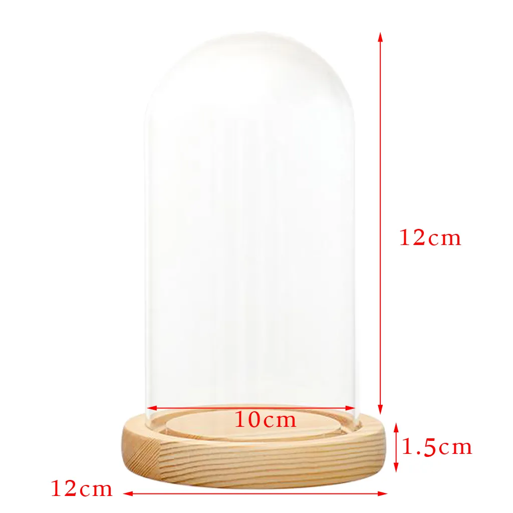 Wyświetlacz z przezroczystego szklanego wyświetlacza z drewnianą bazą Microandscape Miniaturowy Dollhouse DIY Uchwyt wazonowy uchwyt wazonu 2104092493