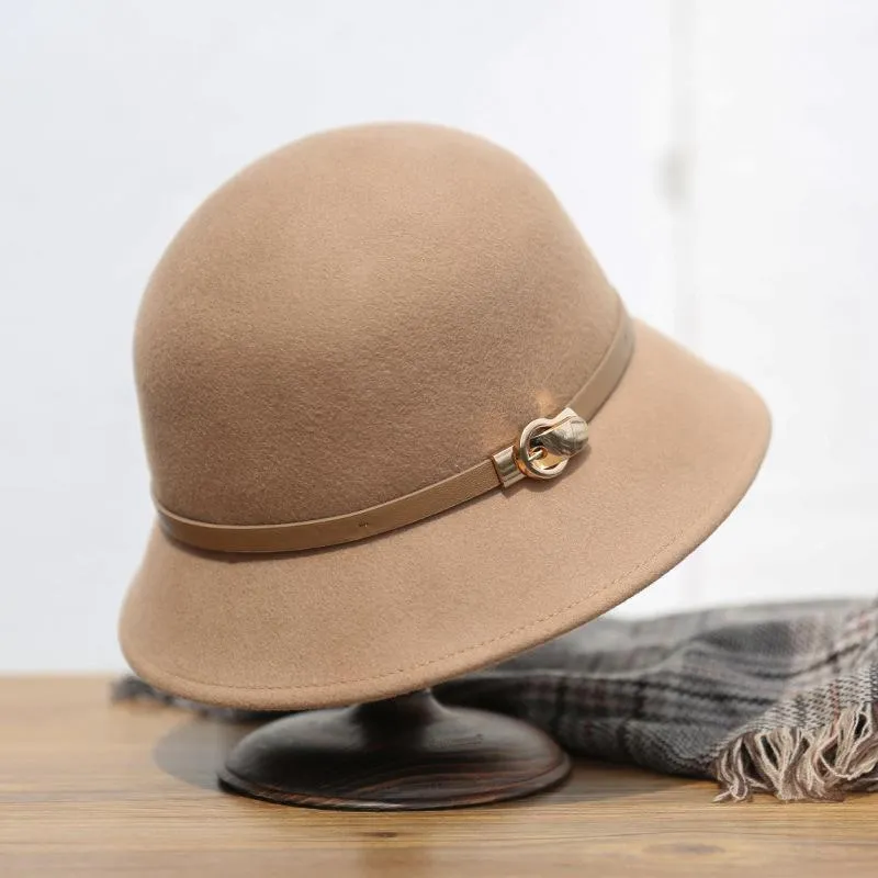 Berretti Inverno Autunno Qualità Lana Donna Donna Fedora Cappello a cilindro Cappellini jazz Cappelli a bombetta rotondi europei americani