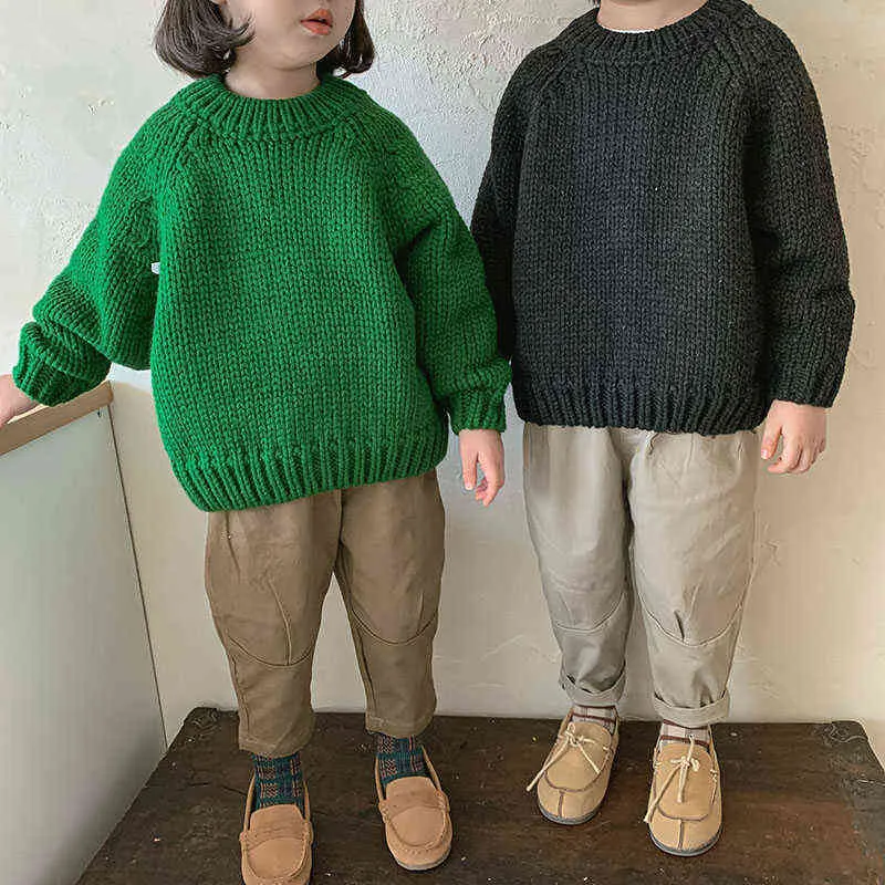 Milancel Sonbahar Çocuk Giysileri Katı Kazak Erkekler için Koreli Çocuk Dış Giyim Kız Kazak 211201