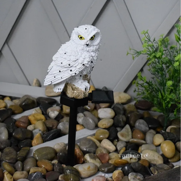 Party Gunst Solar Owl Ground Lamp LED Hars Handwerk Binnenplaats Lamp Gazon Woondecoratie Lamp T2I53325