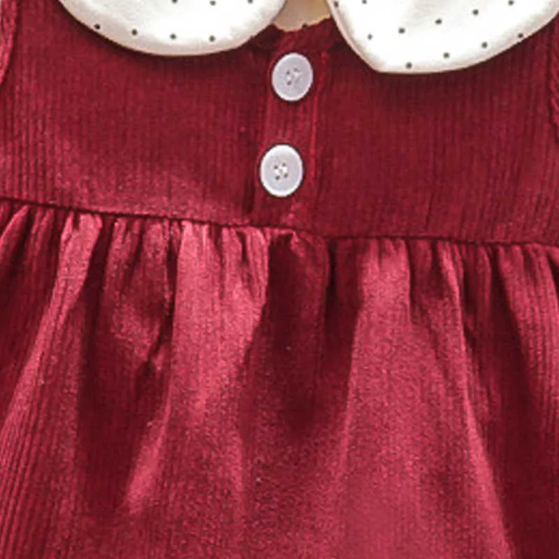 Bärenführer Frühlingsmode Geborenes Baby Kleidung Herbst Geburtstag Prinzessin Kleid Kostüm Säugling Polka Dot Weihnachten Vestidos 0-2Y 210708