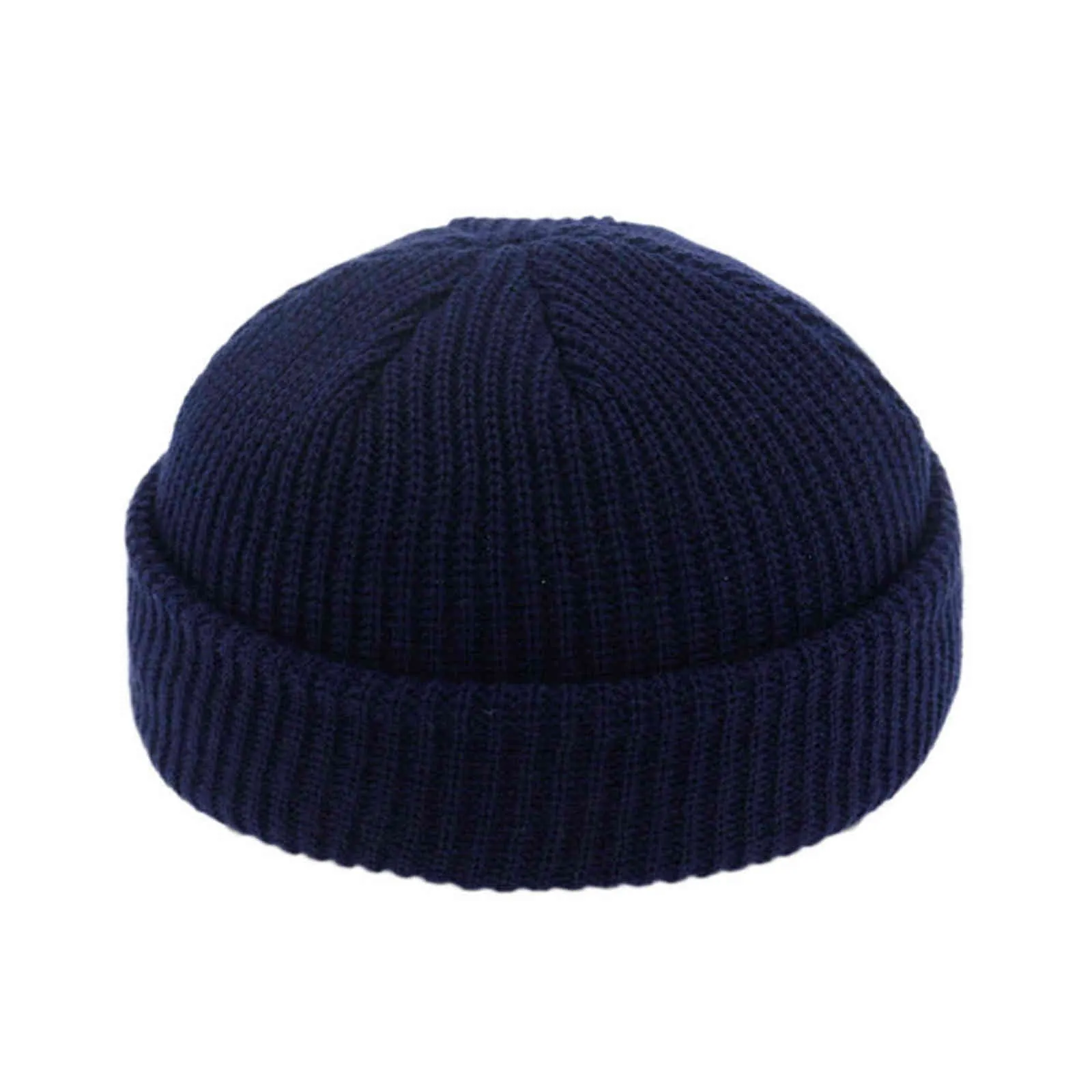 Hiver Chaud Tricoté Skullcap Casual Fil Court Hip Hop Chapeau Adulte Hommes Bonnet Laine Tricoté Bonnet Crâne Cap Élastique Chapeaux Unisexe Y21111