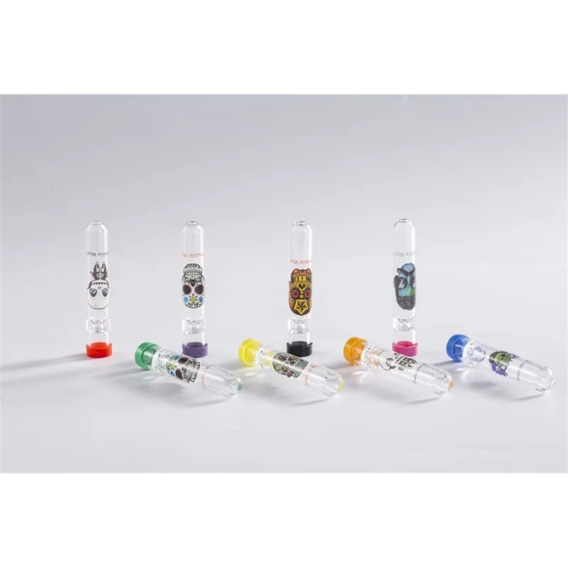 Thick Pyrex Glass Smoke Pipe Straight Tube Mini Filter Tips Tobacco Smoking Cigarette Holder For Dry Herb