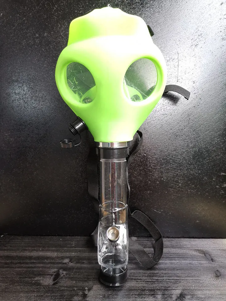 Gas Mask With Acrylic Smoking Bong Silicone Pipe Tabacco Shisha Smoke