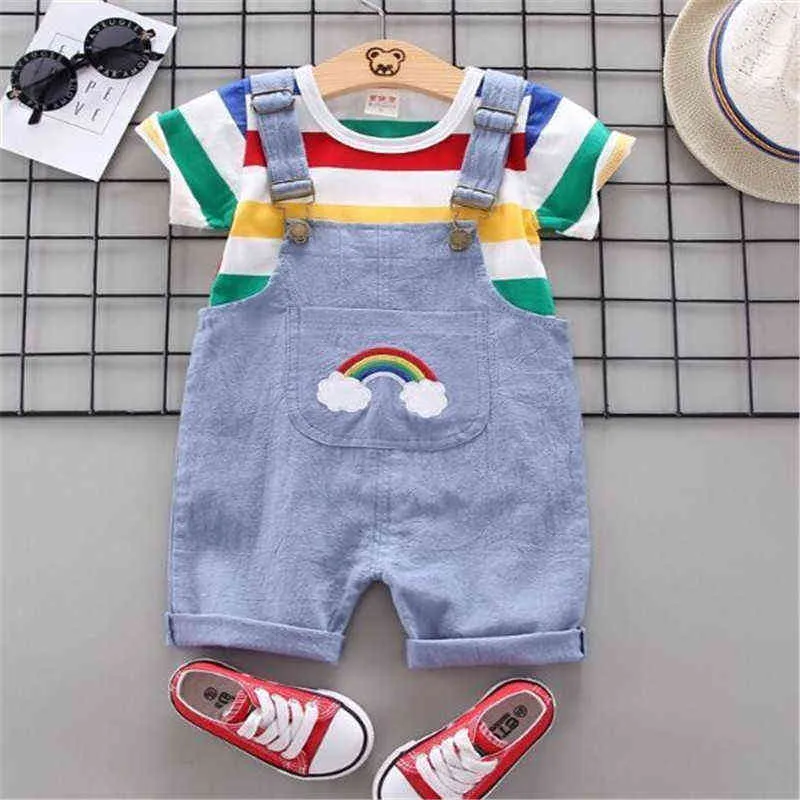 BibiCola Boys Clothing Sets Summer Children Cartoon Striped Clothes Suit for Baby Boys Tracksuit Clothing Kids Summer Products G220310
