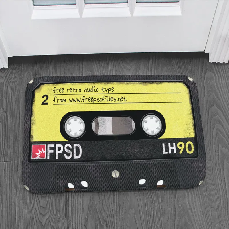 音楽テープソフトカーペット面白いスリップなバスルームの入り口のドアマットキッチンリビングルームベッドルームの装飾のフロアマット子供敷物220301