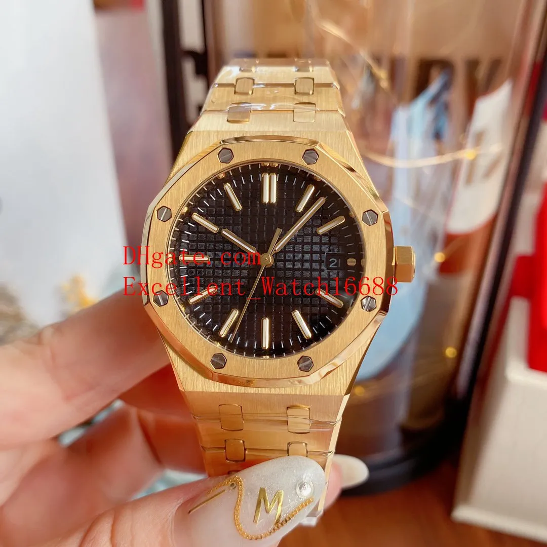 8 orologi da polso stile unisex 37mm 15450 oro rosa 18 carati Asia 2813 movimento meccanico automatico trasparente orologio da donna Watche207I