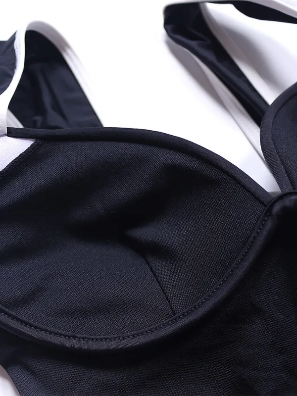 Sexig retro svart vit randig push up baddräkt bodysuit damer 2022 monokini badkläder kvinnor bad baddräkt trikini 2202255127855