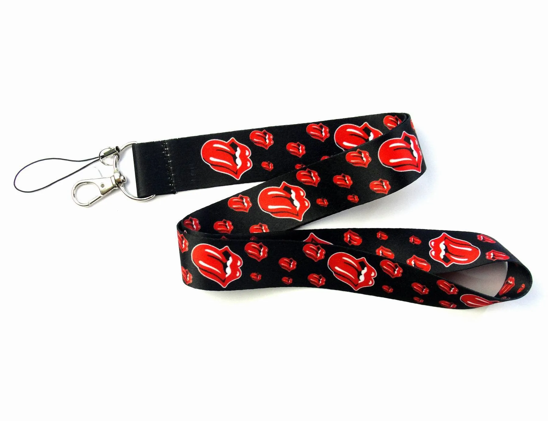 10st Cartoon Red Lips Lips Lanyard Keychain Neckrem för ID-kort Cellphone Straps Badge Holder DIY Hängande rep Neckband