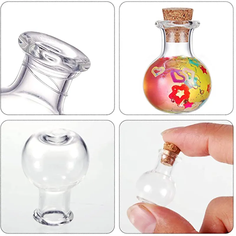 10 Stück Glas-Miniatur-Trankflaschen, Mini-Korkenglasfläschchen, Hochzeit, DIY, Mini-Drift-Wunschparfümflaschen