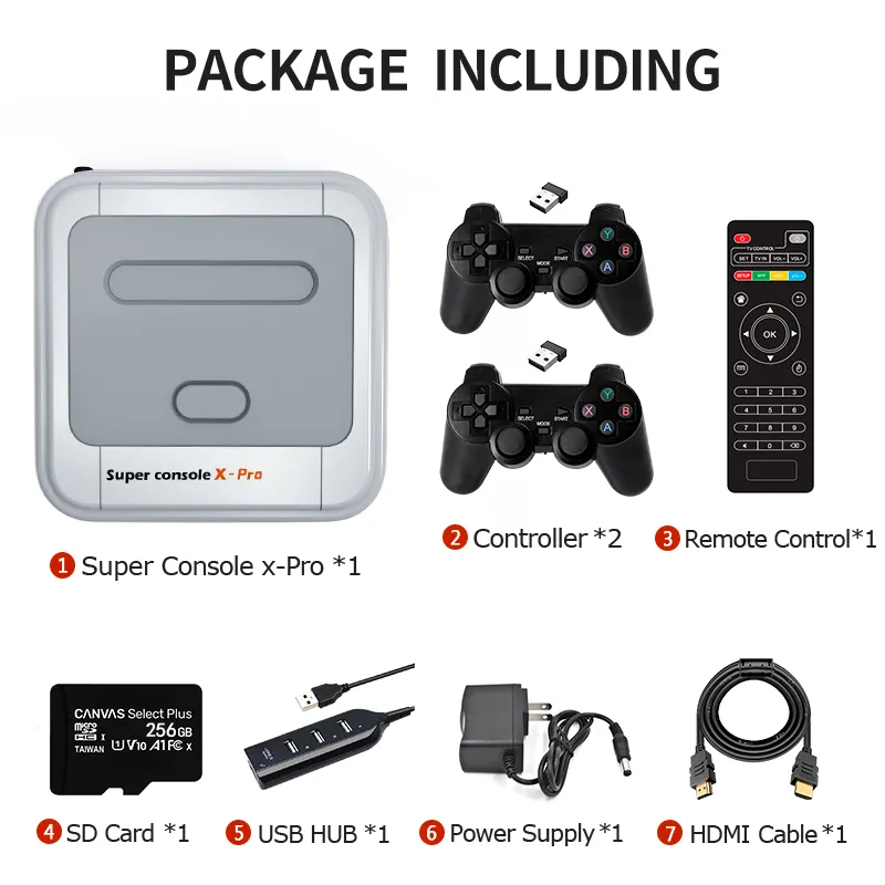 Super Console X Pro Amlogic S905X Console di gioco TV wireless 50000+ giochi Lettore TV Box 4K HD PSP videogiochi PS1