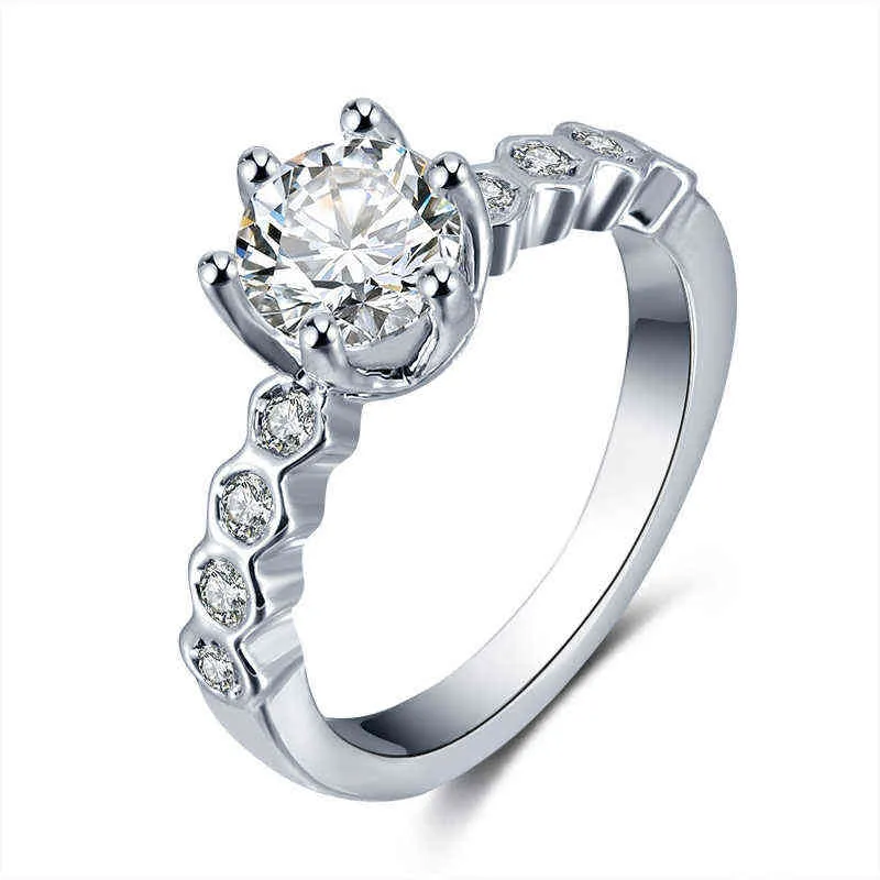 ZWCクラシックエレガントなシルバーカラーの結婚指輪女性ファッション高級ジルコニアクリスタルリング2021トレンドエンゲージメントジュエリーギフトG1125