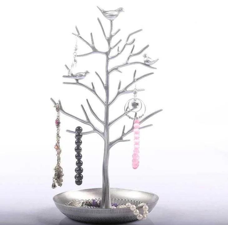 Jewelry Display Stand Rack Tree Bird Stand Iron Necklace Earring Holder Bracelet Fashion Organizer 