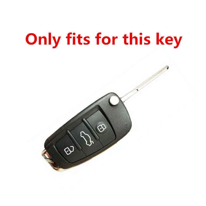 ABS Fibra de carbono Silicona Capulerador de la llave de la llave Caso para Audi A3 A4 A5 C5 C6 8L 8P B6 B7 B8 C6 RS3 Q3 Q7 TT 8L 8V S3 Keychain3665533