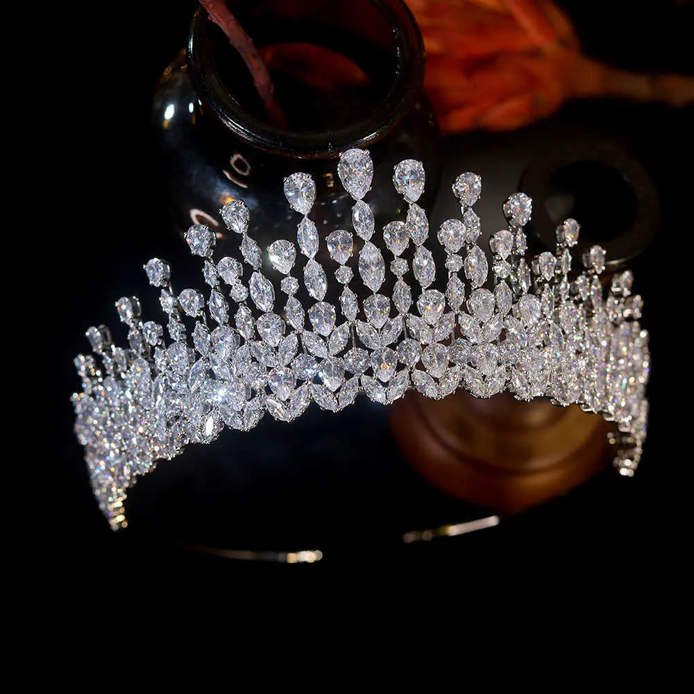 Asnora Tiara's en Crown Vintage Classic Dames Crystal Hoofdband Bruids Banket Bruiloft Tiara Crown Princess Hair Accessories X0625