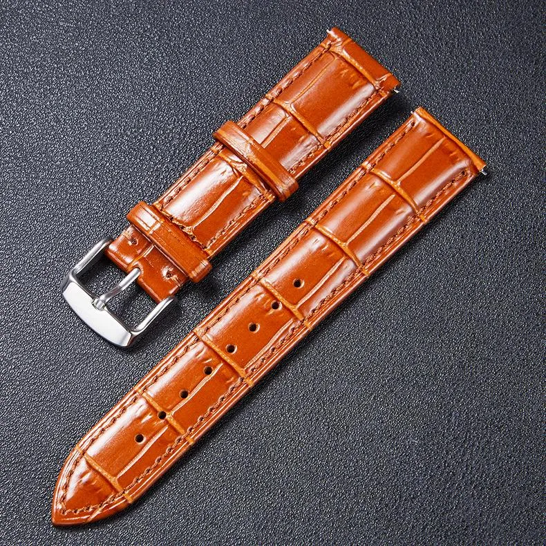 시계 밴드 18mm 19mm 20mm 21mm 22mm Quick Release Watchband Calfsin Leather Strap Genuine Band Belt Accessories304L