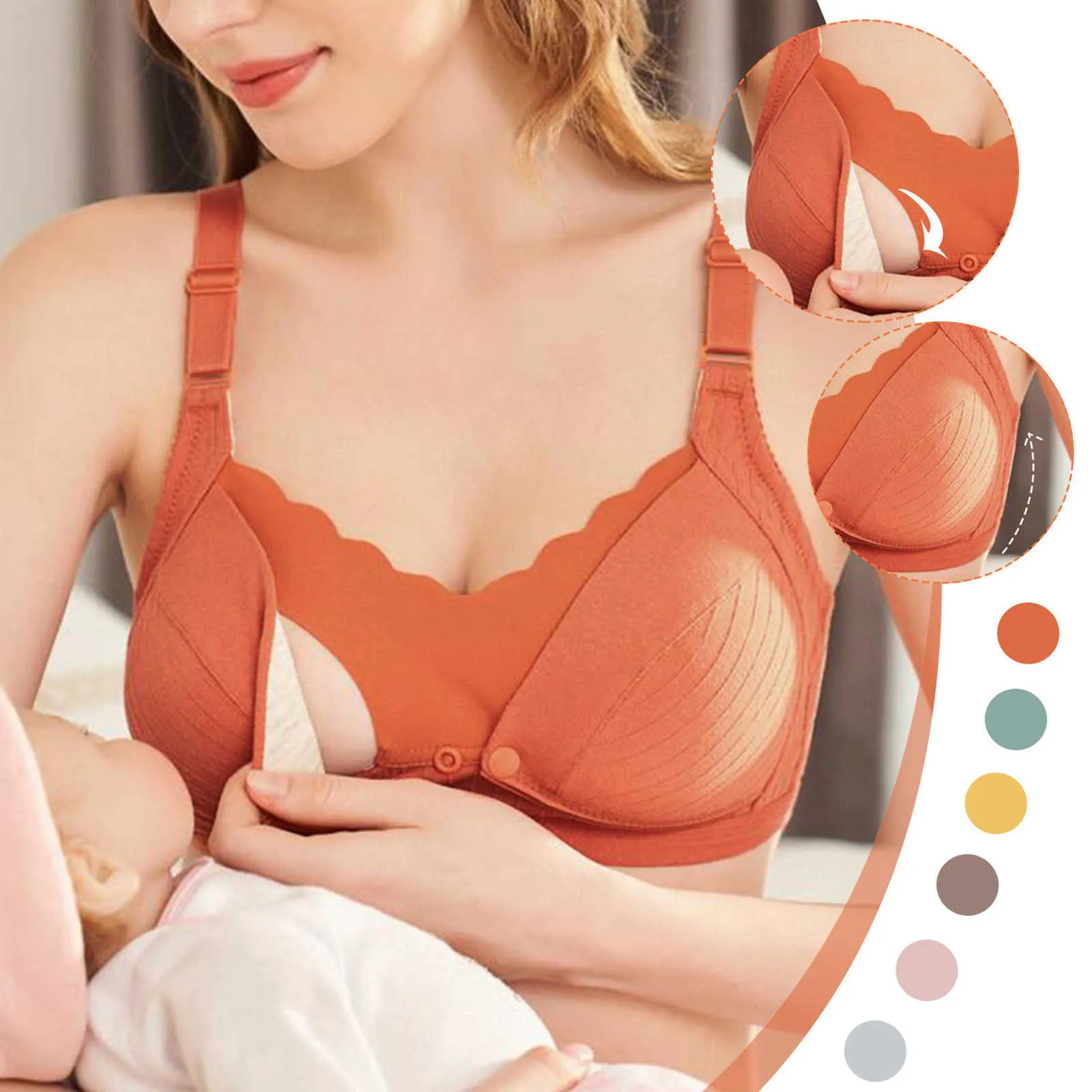 Avant ouvert soutien-gorge d'allaitement maternité coton allaitement femmes enceintes Bralette fil gratuit sous-vêtements maternels vêtements de lactation Y0925