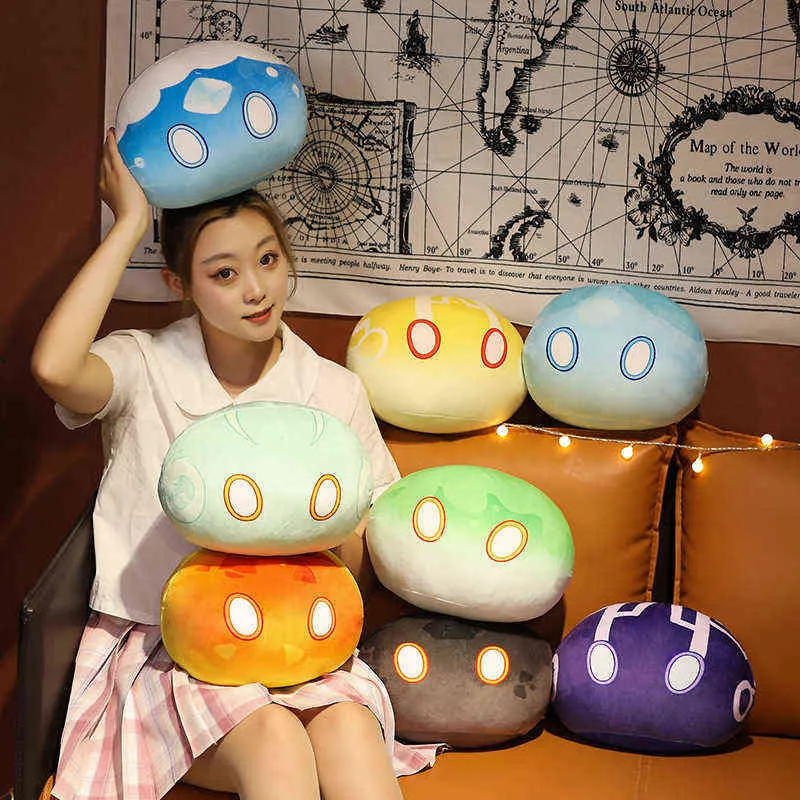 Gra Gensshin Impoka Slime Theme Cute Plush Lalki Keli Dango Rzuć Gardwa Zabawki Cartoon Urodziny Xmas Prezent Y211119