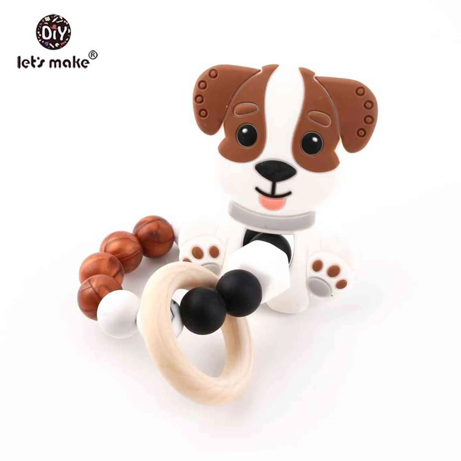 Faisons rose bricolage soins infirmiers pendentif collier de dentition faisant silicone dessin animé chien charmes bébé dentition jouets dentition 211106
