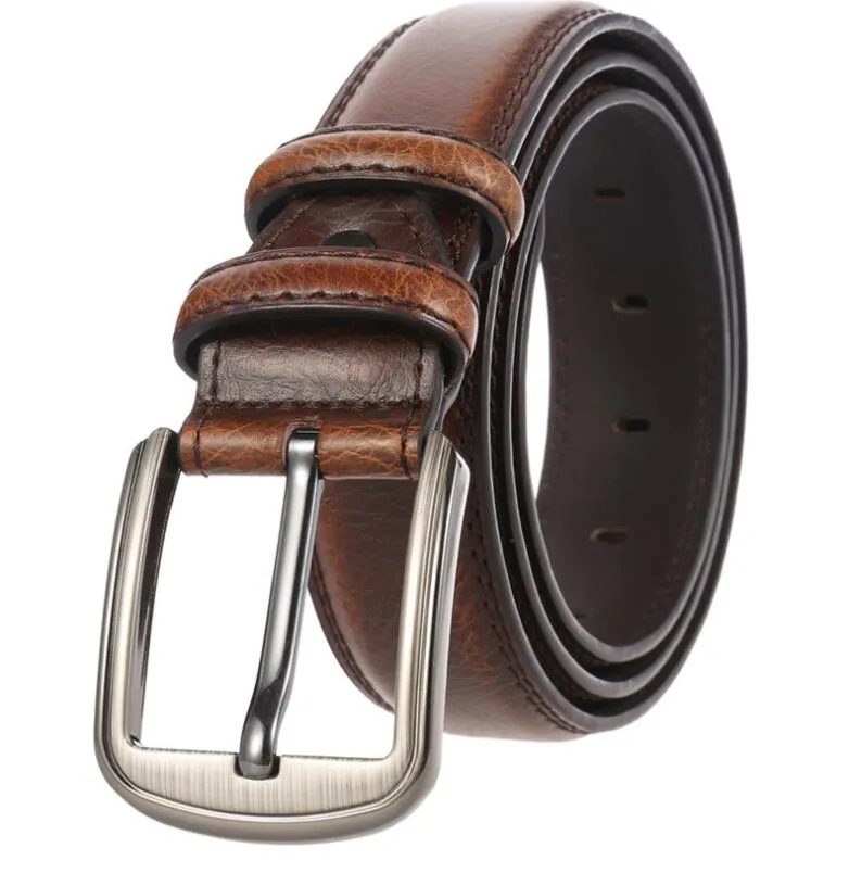 Cinturones de marca clásicos M9608 Hombres Cinturón de diseño para mujeres Moda Mens Sliver Black Golden Business Genuine Leather Big Gold Buckle Women344g