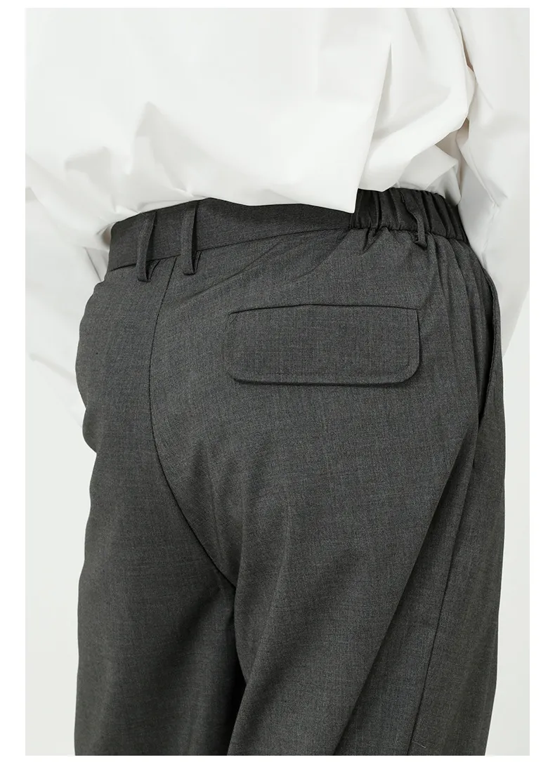 IEFB мужская одежда Busniness брюки мужские простые свободные задние половины эластичных брюк для мужчин с широкой ногами 9Y5997 210524