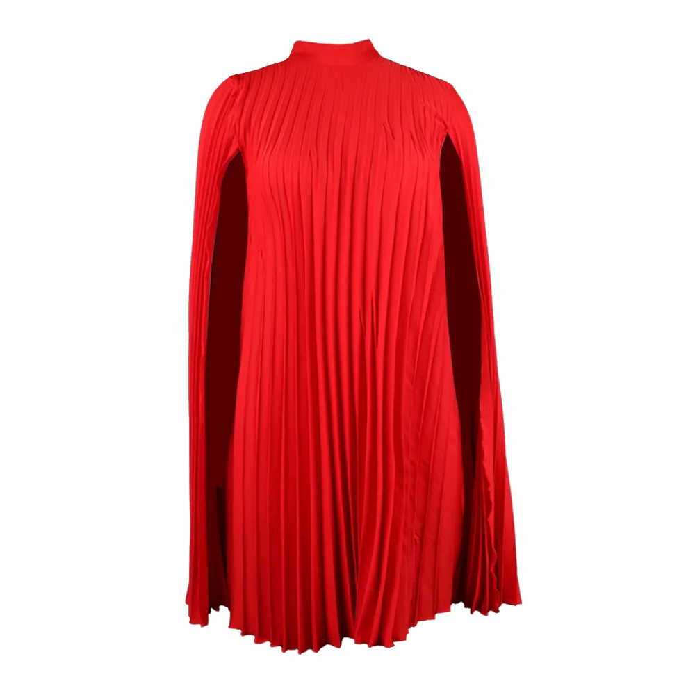 Women Red Dress Loose Cloak Sleeve Pleat Party Event Sexy Occasion Birthday African Large Plus Size Ladies Female Vestidos Robes 210416
