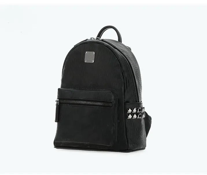 Leather student travel Backpack High Quality men women rivet famous handbag Designer Girl boy Fashion School Bags253x