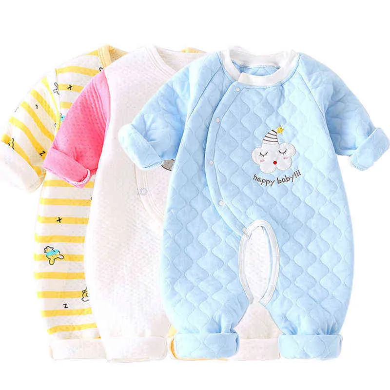 HH bébé hiver chaud barboteuse né filles ensemble flanelle automne à manches longues pour garçon vêtements combinaison costume infantile ours pyjamas 220106