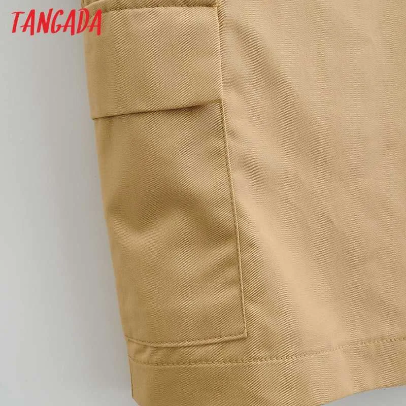 Tangada Femmes Élégant Solide Shorts Boyfriend Style Zipper Poches Shorts Pantalones 4P49 210609