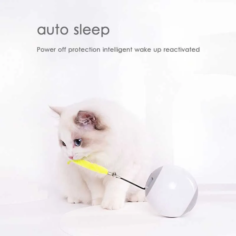 Smart Electric Ball Kot Zabawki Dla Kot Interaktywne Pióro Laser Zabawki Pet Koty Pies Przekąski Karmienie Zabawki Automatyczne Kill Kitten Zabawki 210929