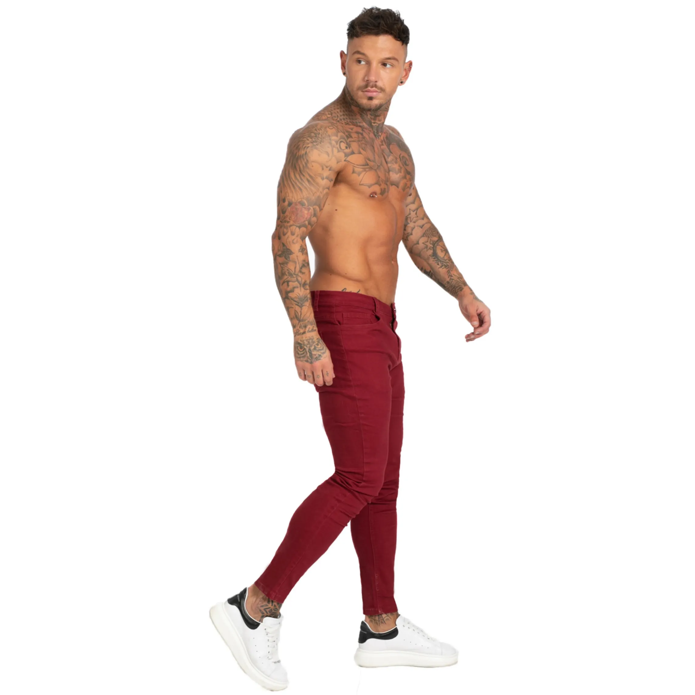 Hip Hop Jeans hommes Calça Jeans Masculina Super Skinny Fit hommes Jeans taille élastique Bestting pour corps athlétique zm173