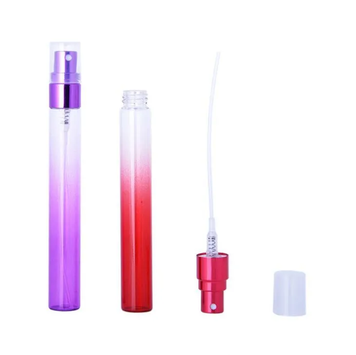 120 sztuk / partia 10ml Pusty Gradient Kolor Szklany Perfumy Butelki Spray Przenośny Mini Refillable Butelka Refillable Atomizer Travel Sn166