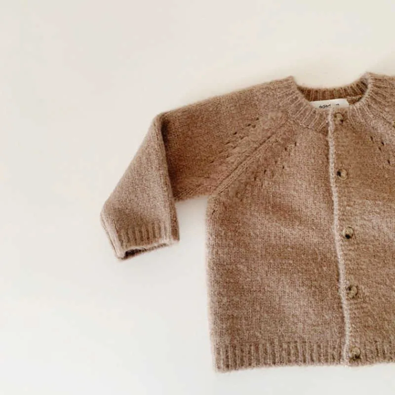 DIBEBERABBIT Bebek Giysileri Örme Sonbahar Kız Hırka Ceket Yün Çocuk Kazak Toddler Boys Ceket 211011