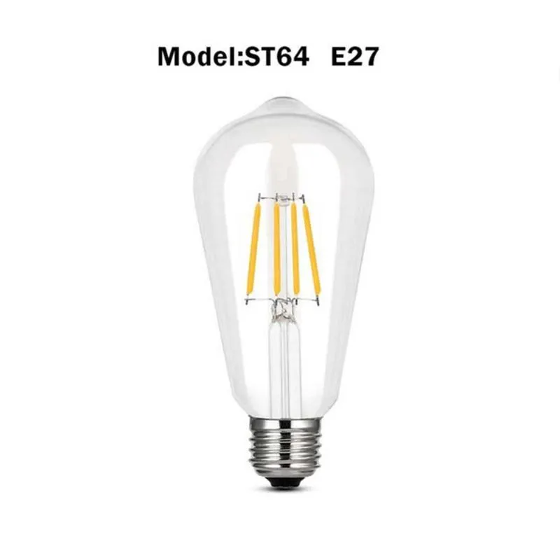 Żarówki Edison LED żarówka E27 E14 Vintage Light 220V 4W ciepły biały wolfram przezroczyste szkło energetyczne bezpieczeństwo Oszczędzanie energii 249g