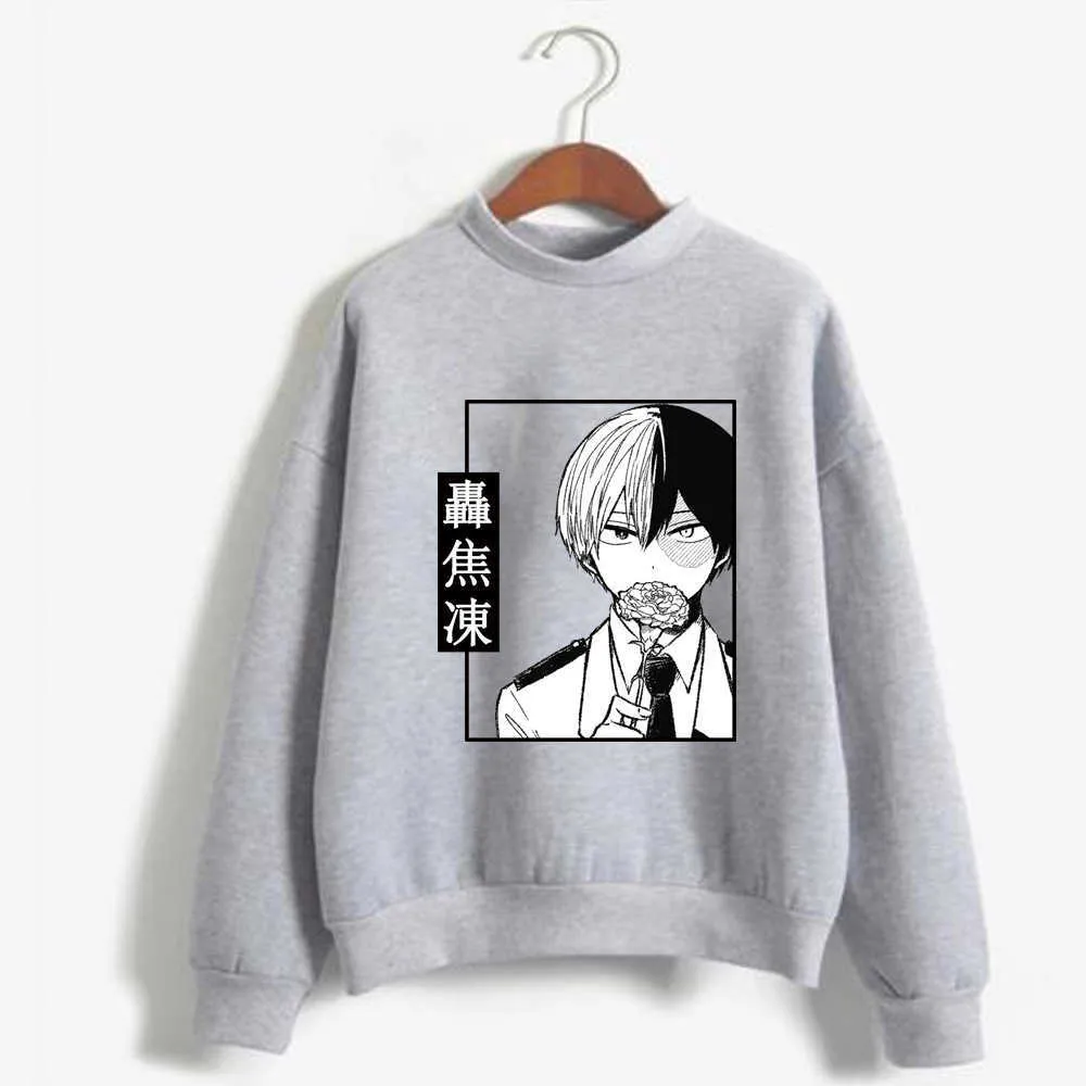 Dropship My Hero Academia Tops Casual Manches longues Dessin animé Streetwear Hommes Vêtements Y0803 Y0804