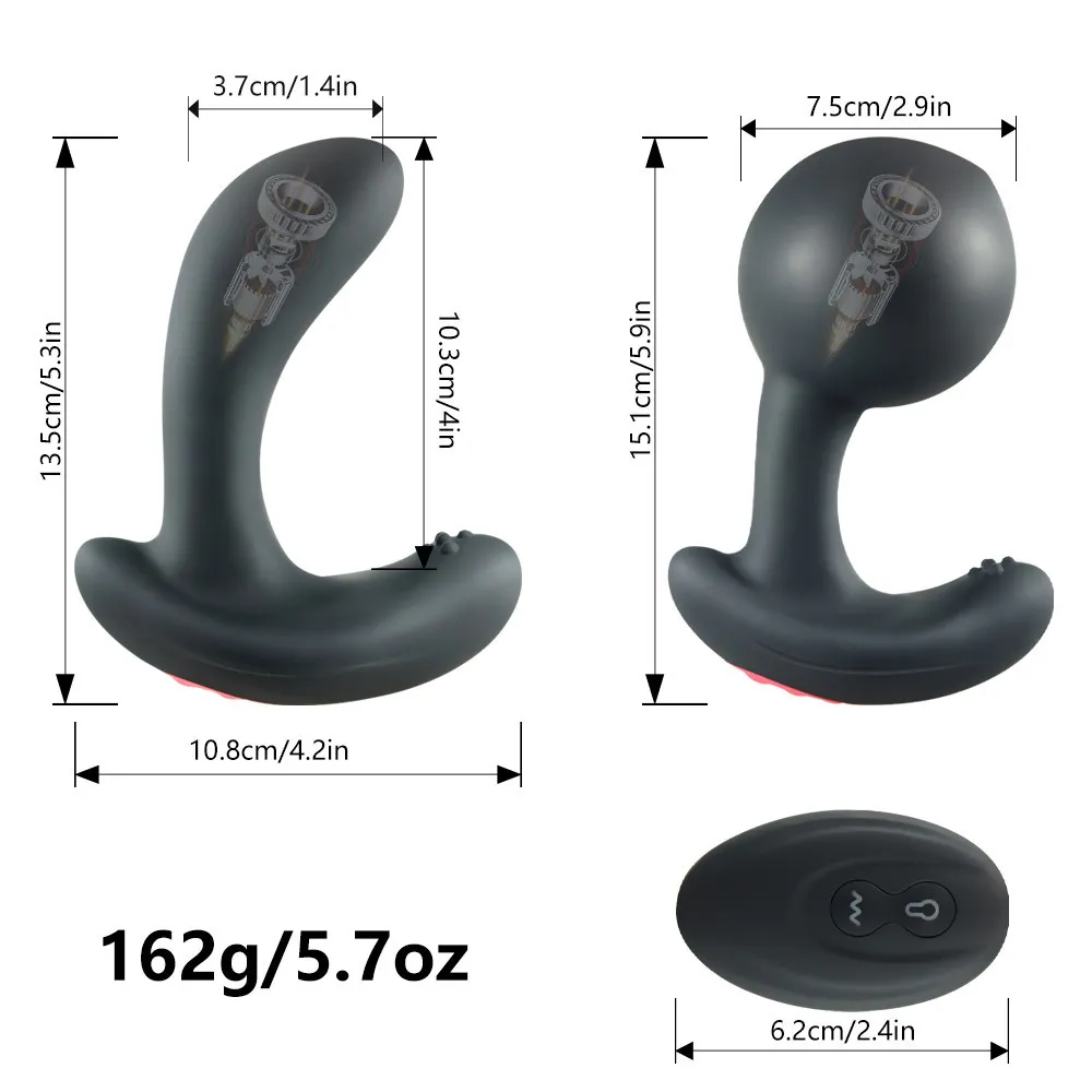 Anaal speelgoed mannelijke opblaasbare prostaatmassage plug expansie vibrator seks speelgoed voor mannen kont draadloos dildo speelgoed voor volwassenen 09309670721
